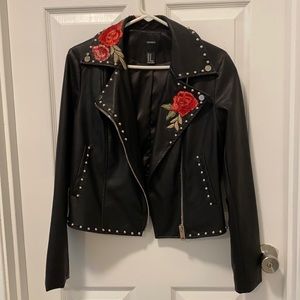 Faux Leather Studded Jacket